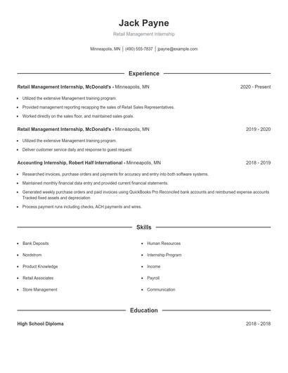 Resume example 1