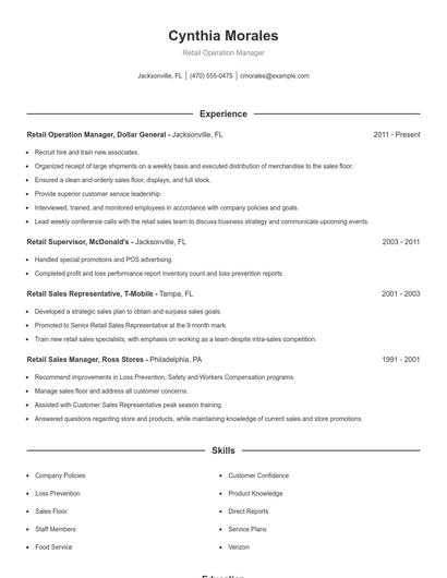 Resume example 1