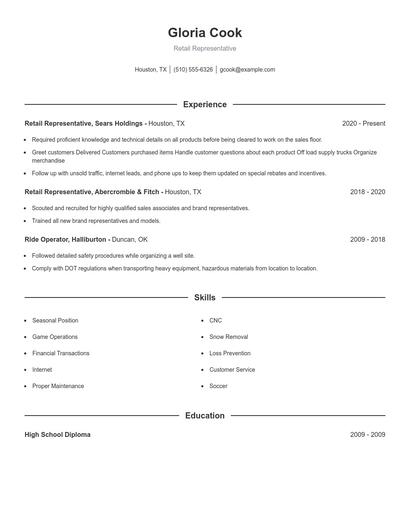 Resume example 1