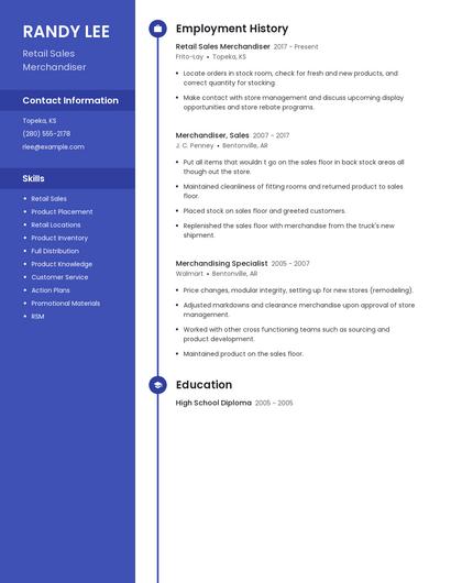 Retail Sales Merchandiser Resume