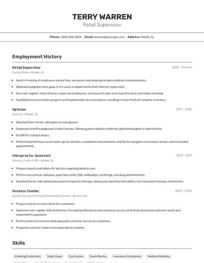 Resume example 2