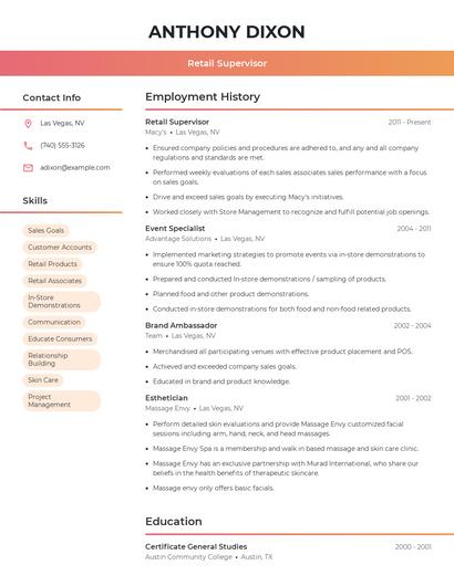 Resume example 3