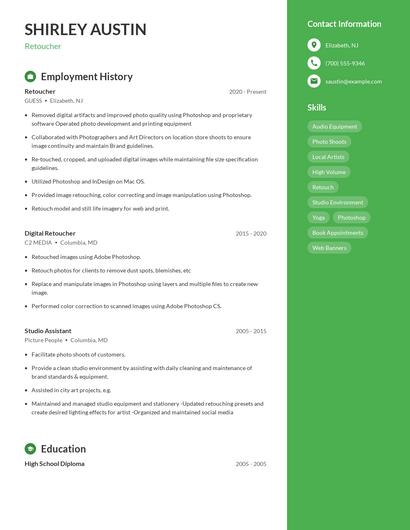 Retoucher Resume