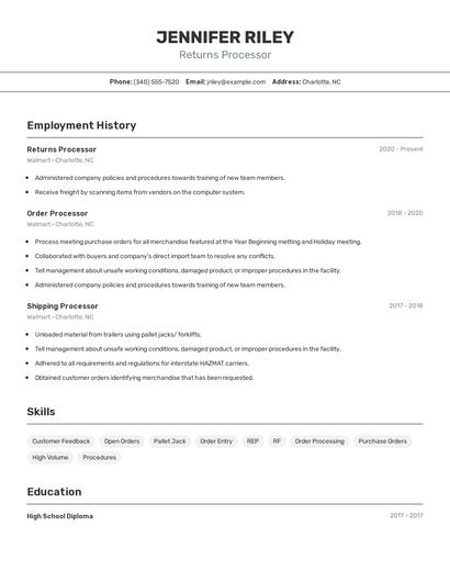 Resume example 2