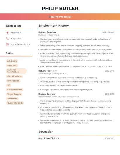 Resume example 3