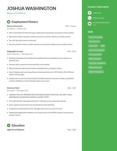 Resume example 5