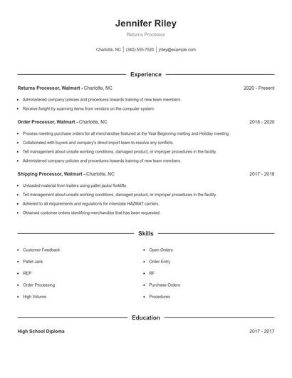 Resume example 1