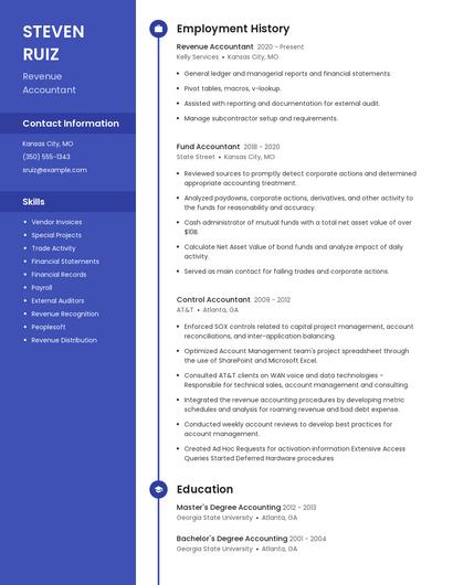 Revenue Accountant Resume