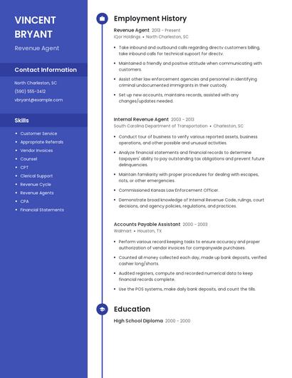 Revenue Agent Resume