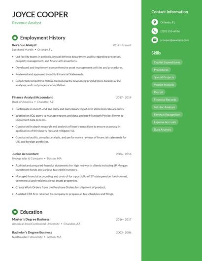 Resume example 5
