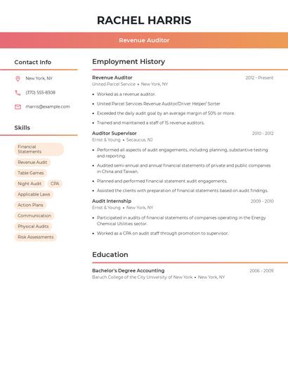 Revenue Auditor Resume