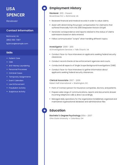 Resume example 5