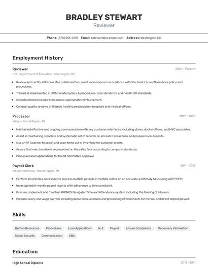 Resume example 2