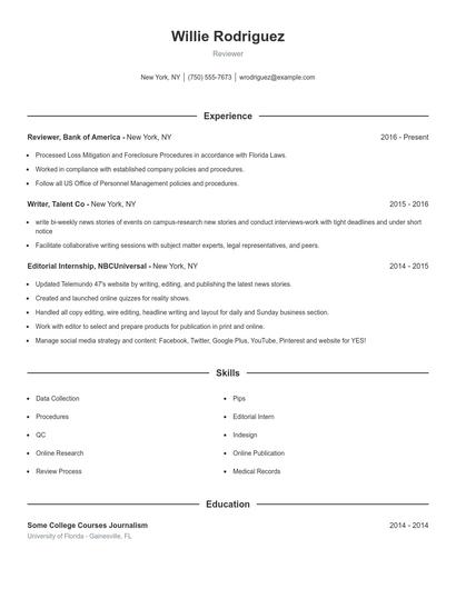 Resume example 1