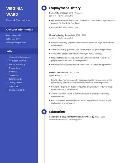 Rework Technician Resume