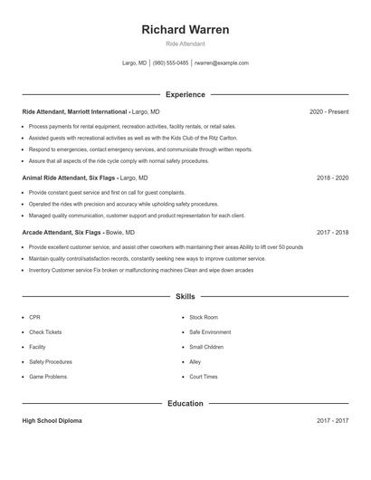 Resume example 1