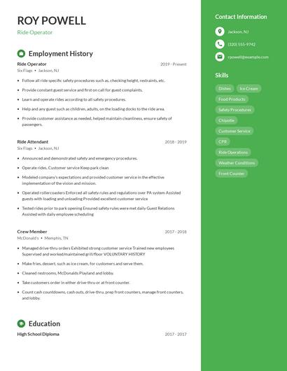Resume example 5