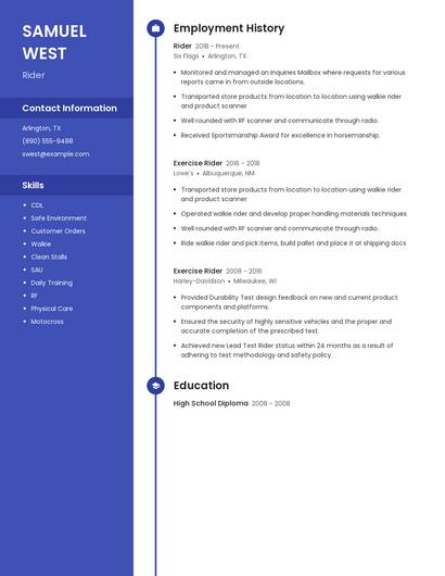 Rider Resume