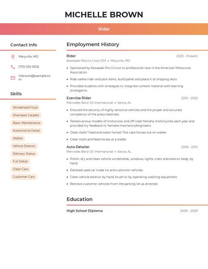 Rider Resume