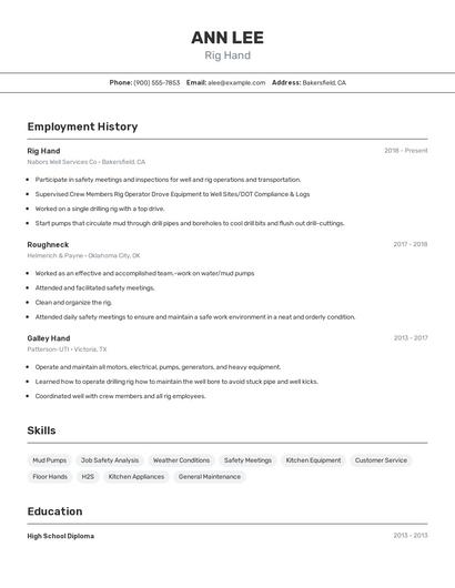 Resume example 2