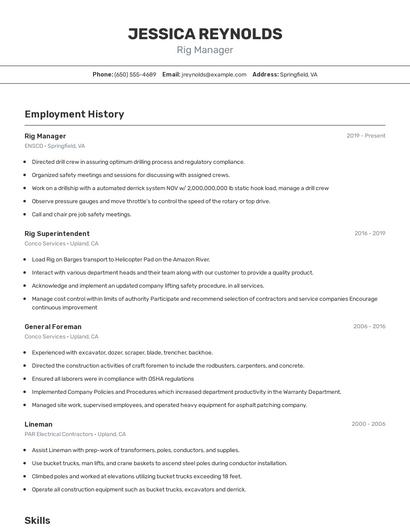Resume example 2