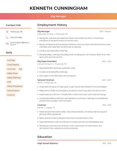 Resume example 3