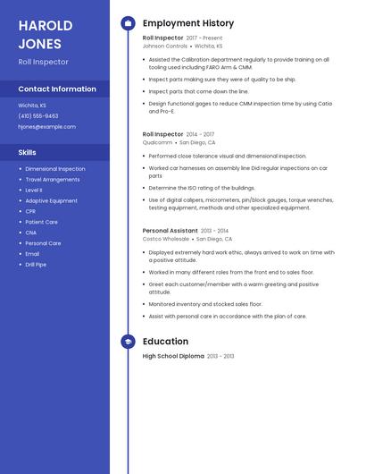 Roll Inspector Resume