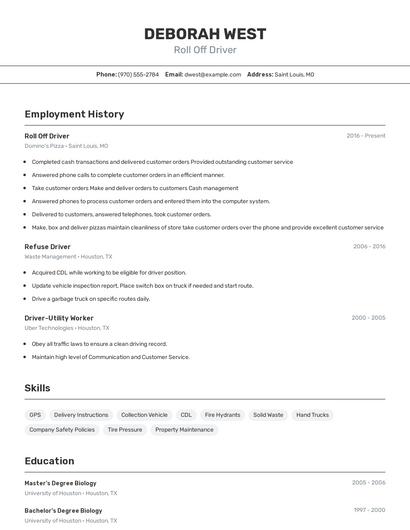 Resume example 2