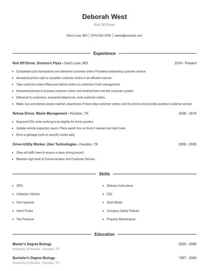 Resume example 1