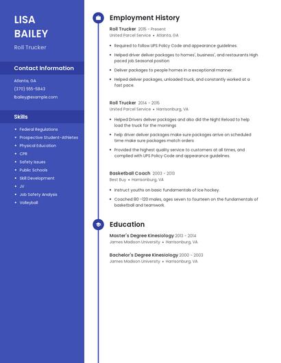 Roll Trucker Resume