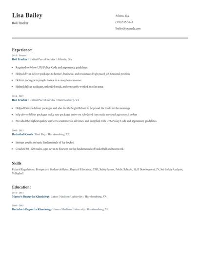 Roll Trucker Resume