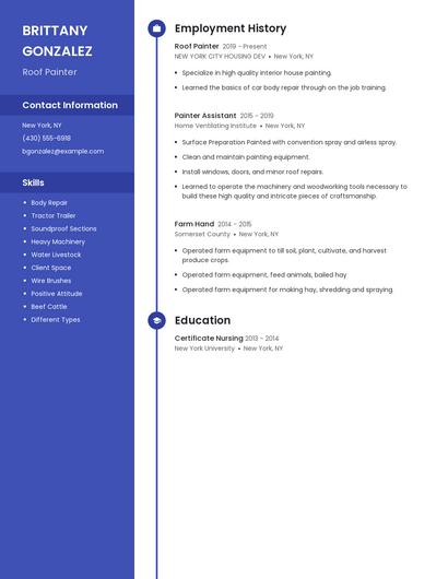 Roof Painter Resume