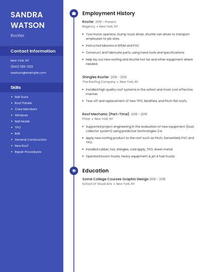 Roofer Resume