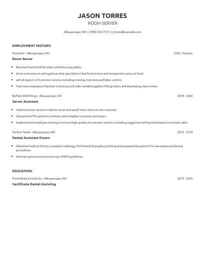 Room Server Resume