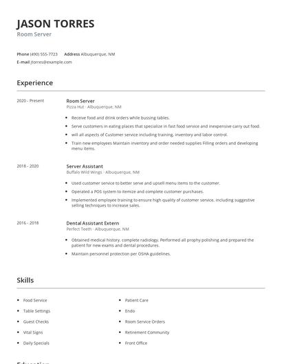 Room Server Resume