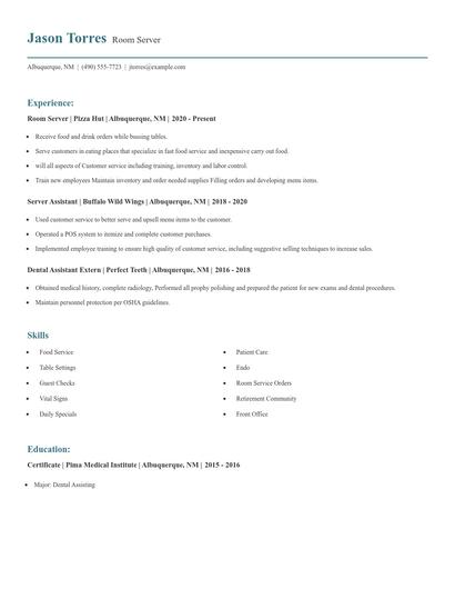 Room Server Resume