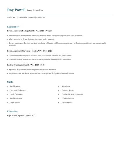 Rotor Assembler Resume
