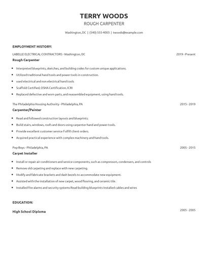 Rough Carpenter Resume