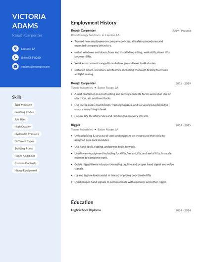 Rough Carpenter Resume