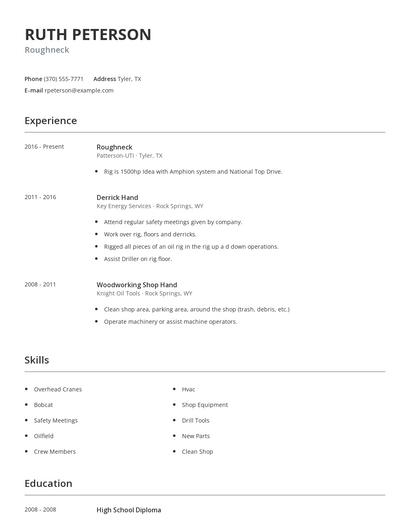 Roughneck Resume