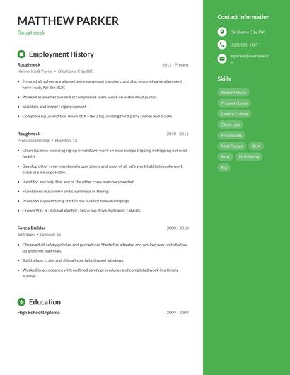 Roughneck Resume
