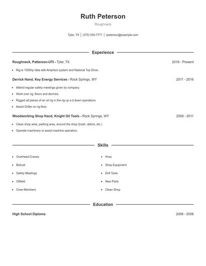 Roughneck Resume