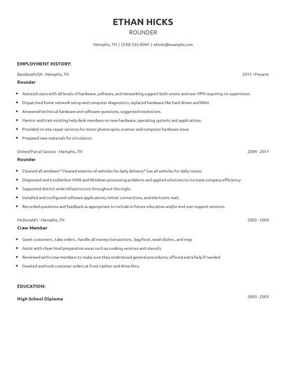 Rounder Resume