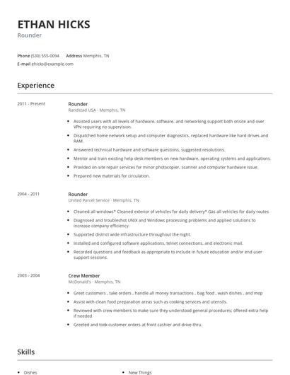 Rounder Resume