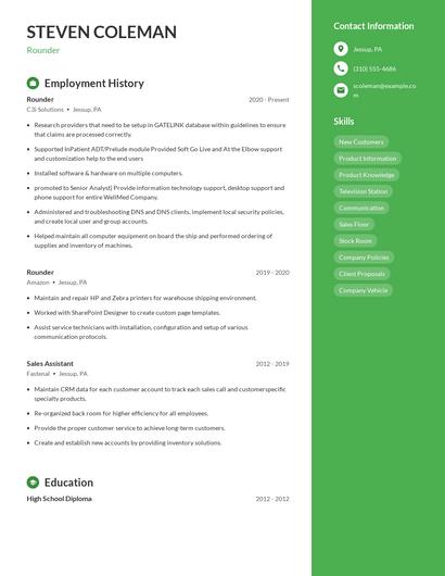 Rounder Resume