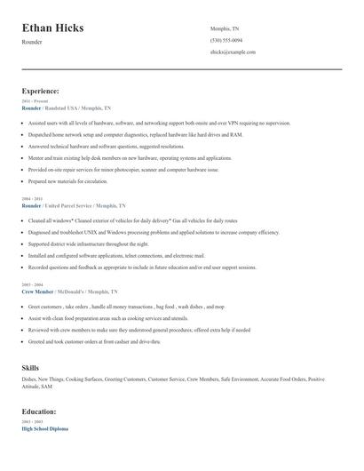 Rounder Resume