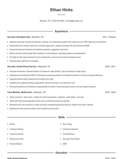 Rounder Resume