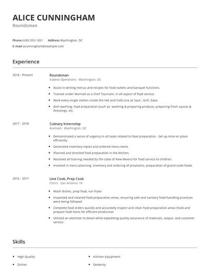 Roundsman Resume
