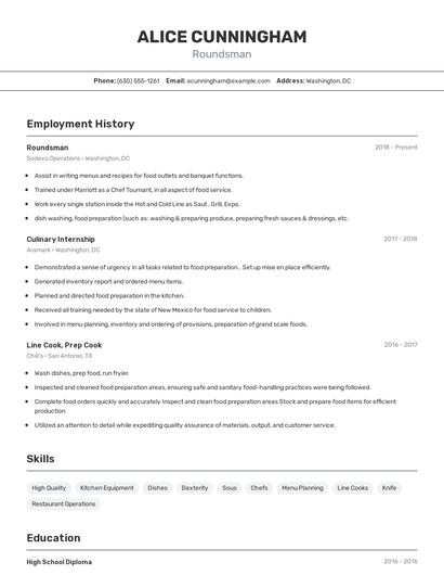 Roundsman Resume