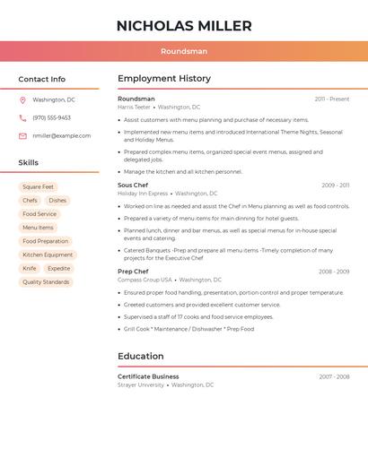 Roundsman Resume